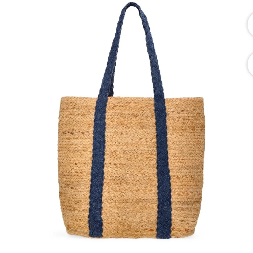 🦞Beach Icons Large Woven Jute Tote Bag 